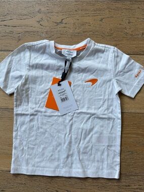 McLaren Formula 1  Reiss White Tee with Orange Accents NWT